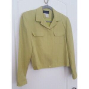 Herman Geist Light Green LInen & Rayon blend Short Jacket,‎ Size 10 Women